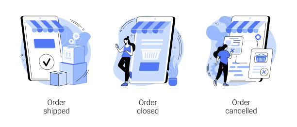 顺序状态抽象概念矢量插图。图片下载