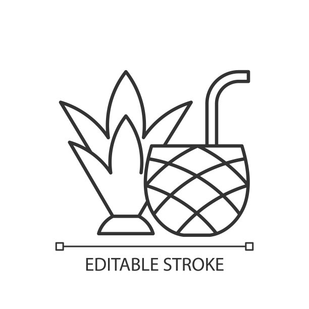 椰林飘香线性图标图片下载