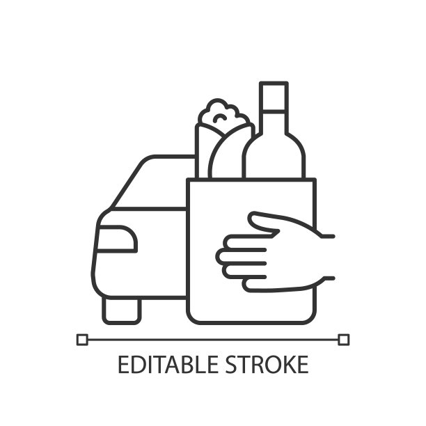 饮料和食品路边自提线性图标图片下载