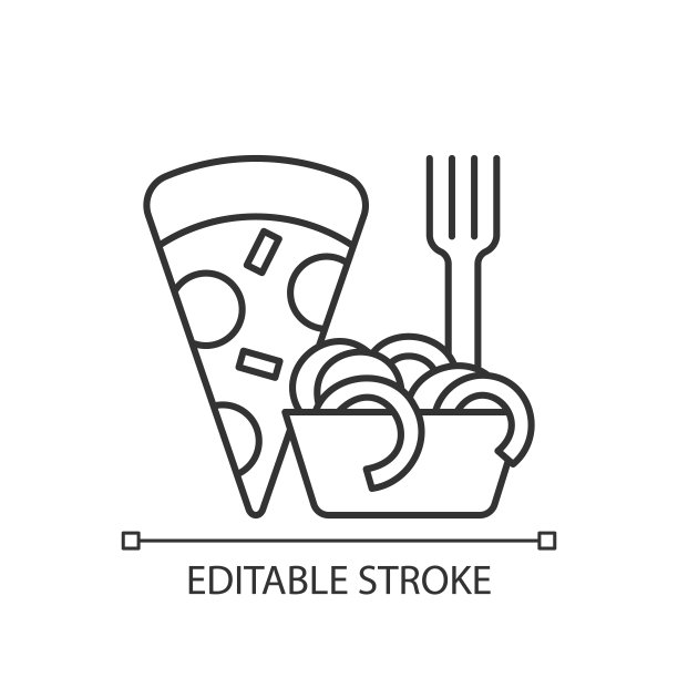 外卖意大利食品线性图标图片下载