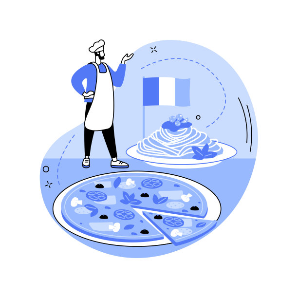 意大利菜抽象概念矢量插图。图片下载