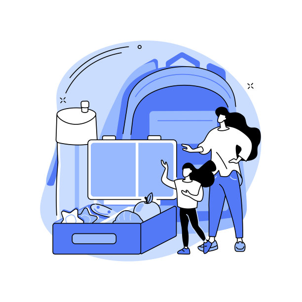 儿童午餐盒抽象概念矢量插图。图片下载