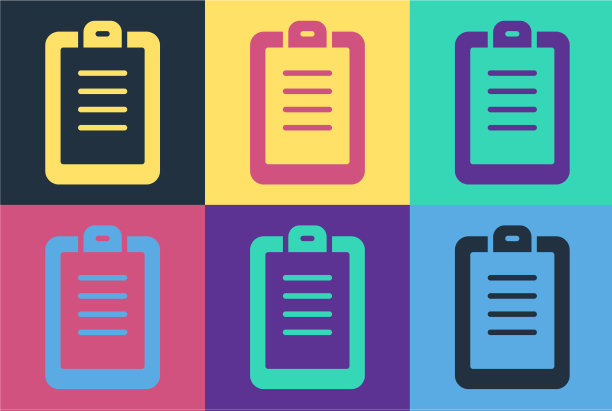 波普艺术警察报告图标孤立的颜色图片下载