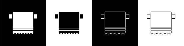 将毛巾放在衣架图标上，隔离在黑色和图片下载