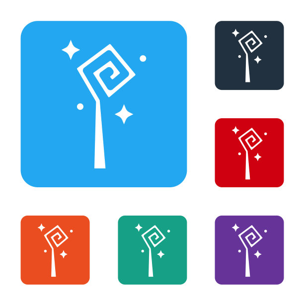 白色魔法杖图标孤立在白色上图片下载