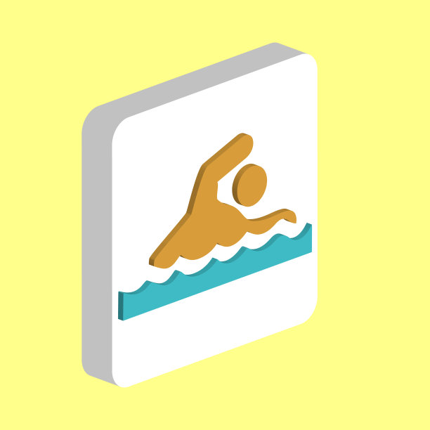 简单的游泳图标符号模板设计图片下载