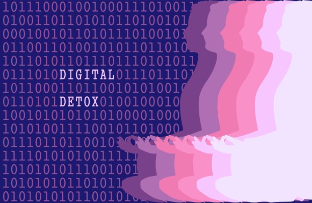 商人冥想插图。数字排毒的概念图片下载