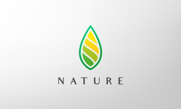 绿色抽象的叶子标志简约而现代图片下载