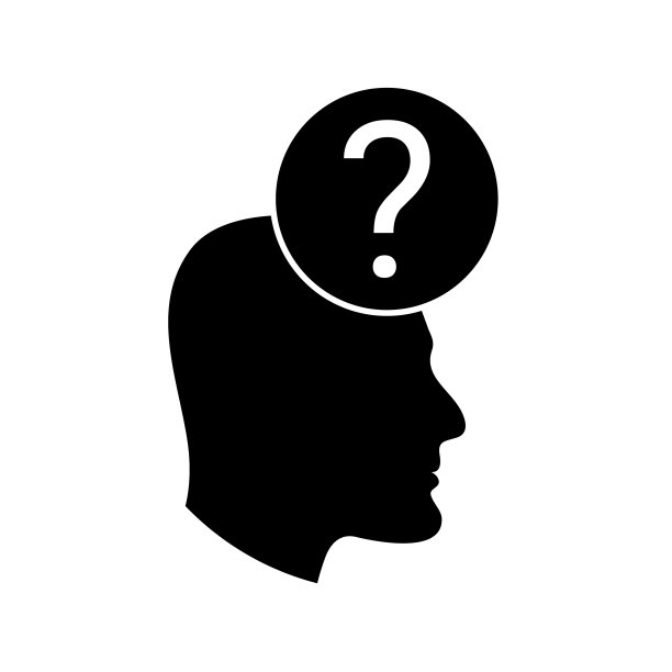 黑色剪影头部带问号图片下载