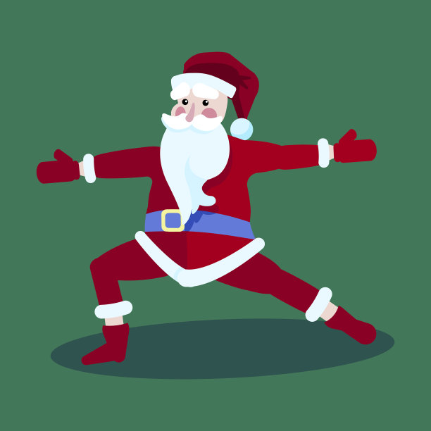 圣诞老人做瑜伽姿势图片下载