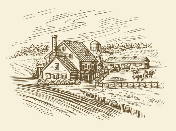 农场素描农业农业年份图片下载