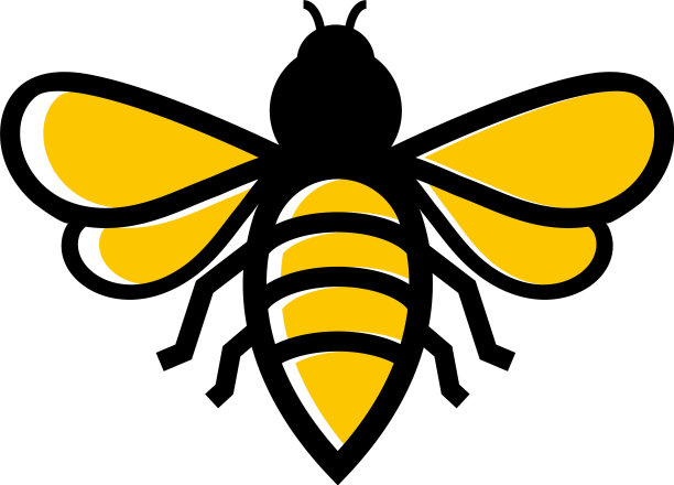 蜜蜂图标设计模板孤立图片下载