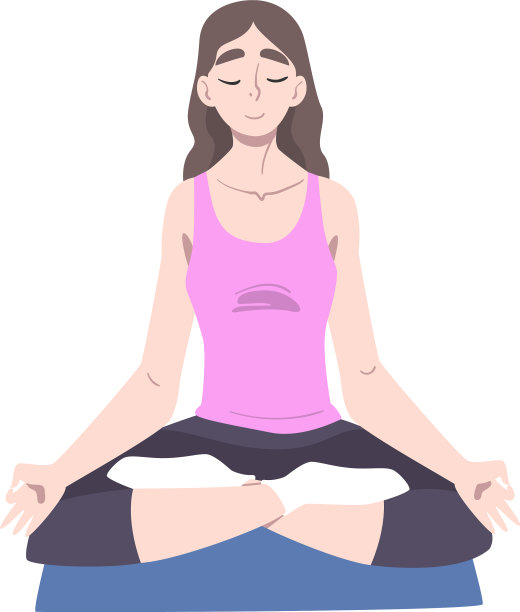 做瑜伽的年轻女孩坐在地板上图片下载