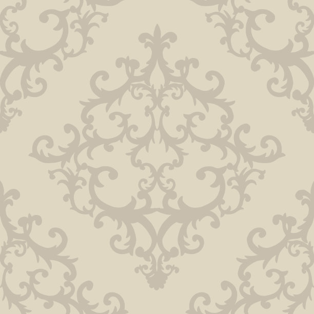 无缝巴洛克风格锦缎装饰图案。手绘米色纹理图片下载