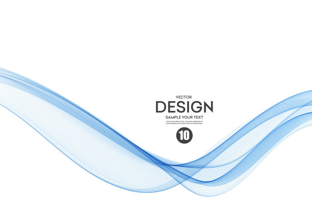 蓝色抽象波浪设计元素图片下载