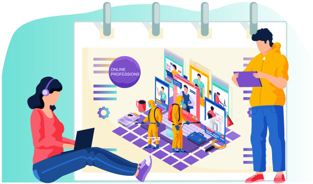 人们在网上工作，而卫生工人在治病图片下载