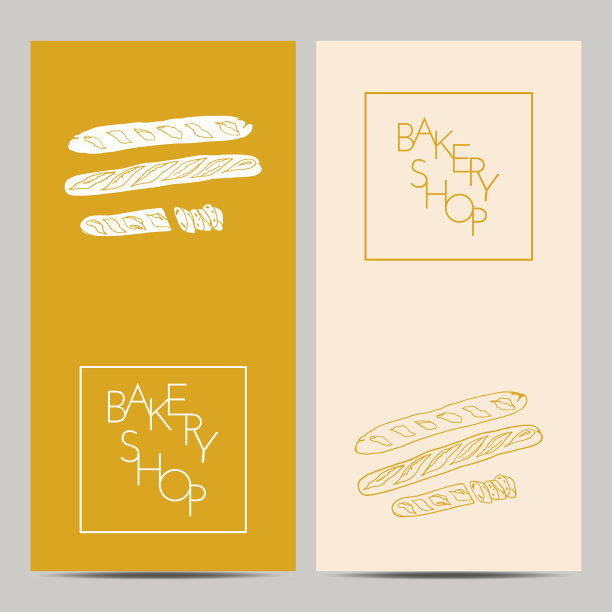 手绘一套面包店海报图片下载