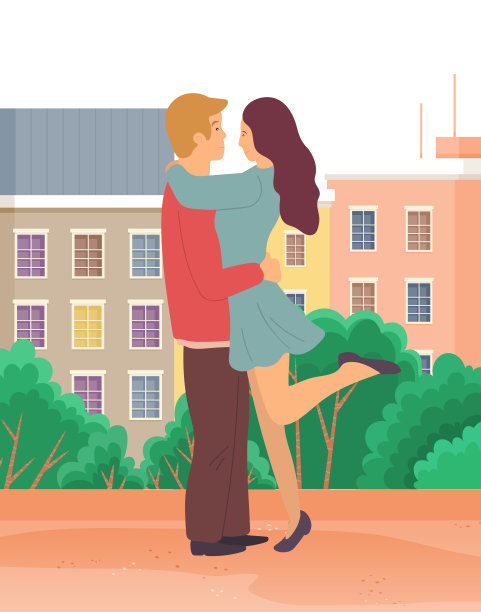 相爱情侣：男人和女人深情相拥。热恋中的人相遇图片下载