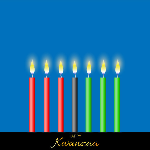 宽扎节的模板，七个逼真的蜡烛图片下载