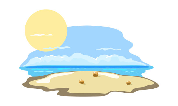 卡通荒岛景观图片下载