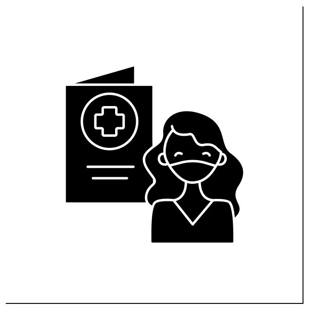 冠状病毒护照字形图标图片下载