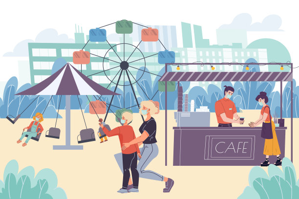 扁平卡通家庭人物冠状病毒图片下载