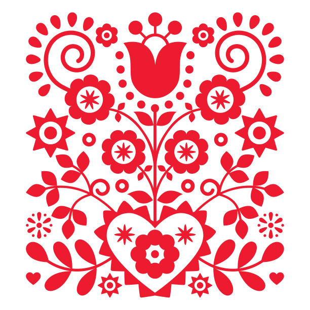 波兰民间花卉艺术设计图片下载