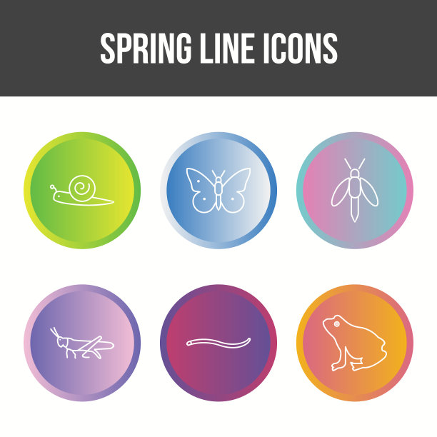 独特的弹簧图标集图片下载