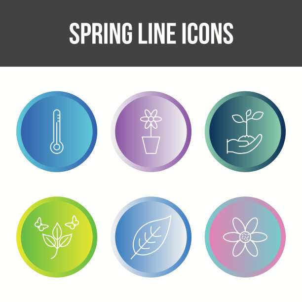 独特的弹簧图标集图片下载