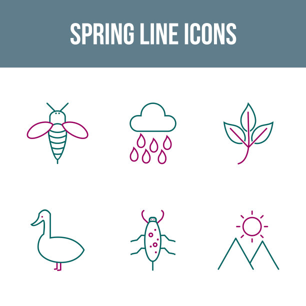 独特的弹簧图标集图片下载