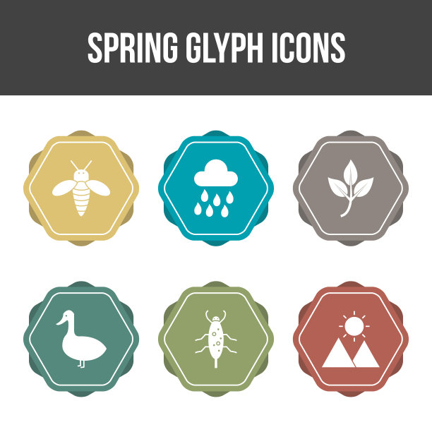 独特的弹簧图标集图片下载