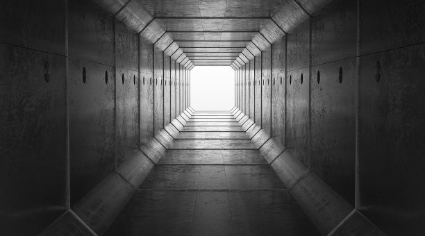 空洞的黑暗隧道图片下载