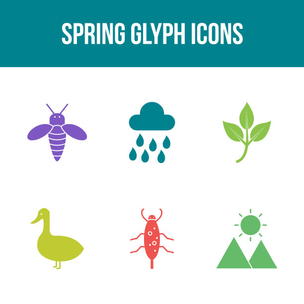 独特的弹簧图标集图片下载