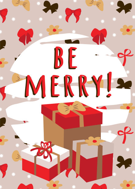有圣诞礼物图案的贺卡图片下载