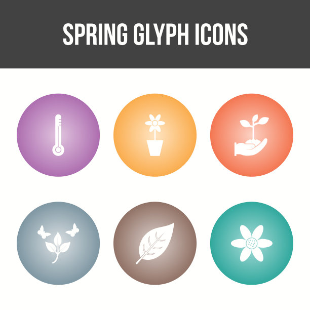 独特的弹簧图标集图片下载