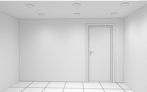 空房间，室内可视化，3D插图图片下载