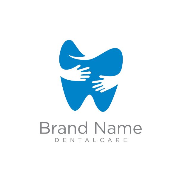 健康牙科牙齿牙医手健康图标徽章。牙科牙齿牙医护理设计矢量股票插图图片下载
