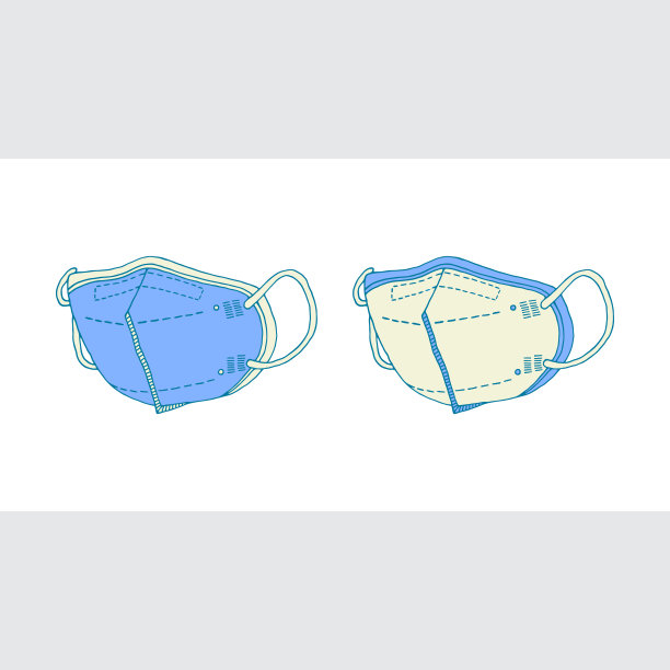 矢量插图与医疗口罩在白色背景。面保护。图片下载