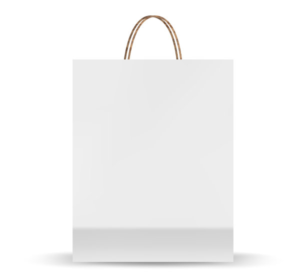 一套纸购物袋模型。生态包与拷贝空间。一次性麻袋，矢量模型的品牌。现实的模型。图片下载