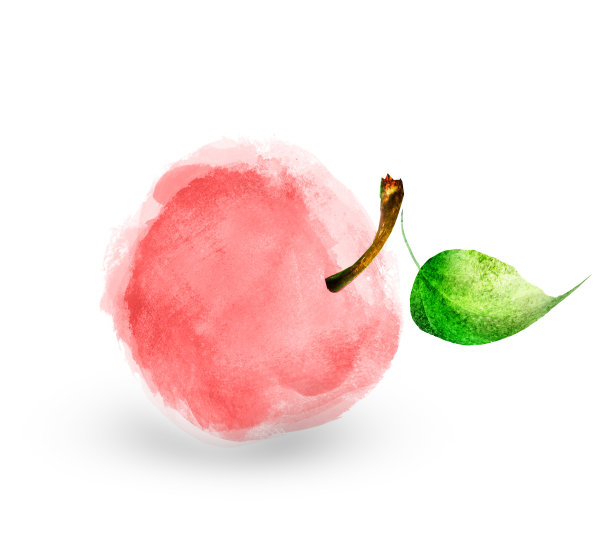 水彩苹果白图片下载