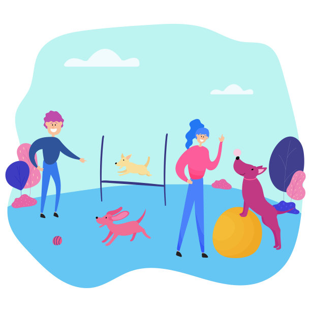 酒店为不同的家畜提供服务。休息和照顾宠物。矢量图图片下载