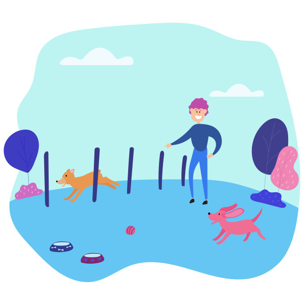 酒店为不同的家畜提供服务。休息和照顾宠物。矢量图图片下载