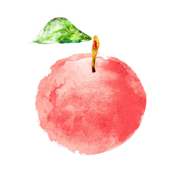 水彩苹果在白色的背景图片下载