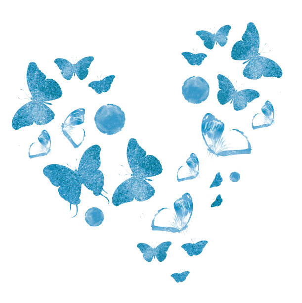 一群蝴蝶的剪影图片下载