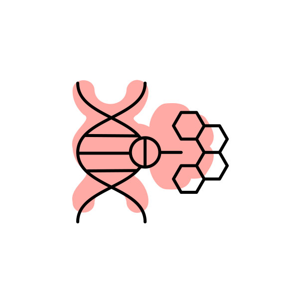 基因与颜色阴影矢量图标在生物集图片下载