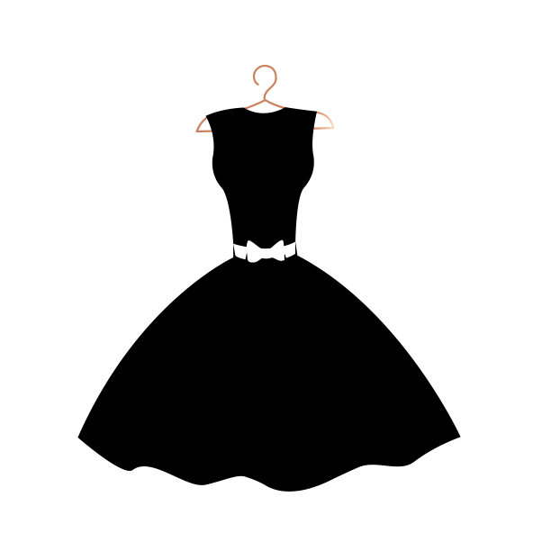 漂亮的小黑裙挂在衣架上图片下载