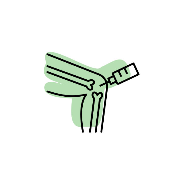 膝盖，腿，骨，注射与颜色阴影矢量图标在骨损伤设置图片下载