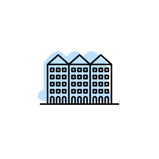 建筑与颜色阴影向量图标在建筑集图片下载