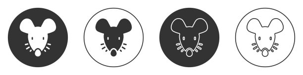 黑色实验鼠标图标孤立在白色上图片下载