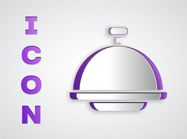 剪纸上盖着一个托盘食物图标图片下载